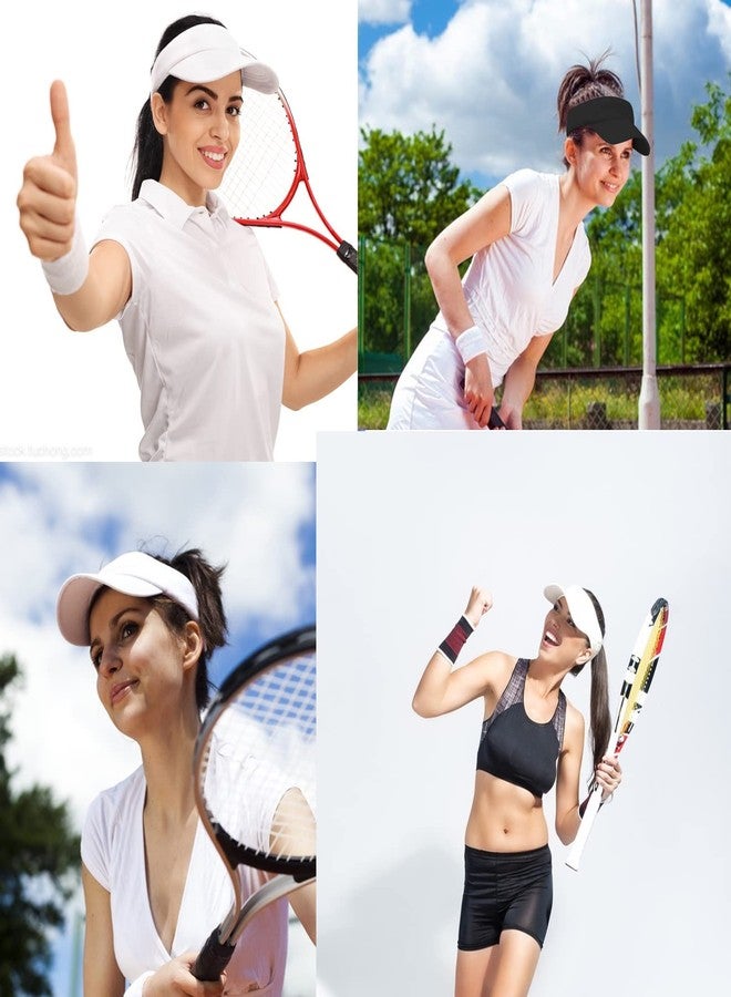 Outink 10 Pack Men Women Sun Visor Adjustable UV Protection Blank Sun Visor Hats Caps for Beach Pool Golf Tennis Sports (10Pack-Royal Blue) - Image 5